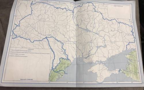 На контурній карті ст.6-7 нанести низовини і височини і  України (атлас ст.14-15)