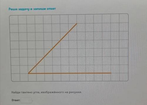 Найди тангенс угла, изображённого на рисунке. ответ: