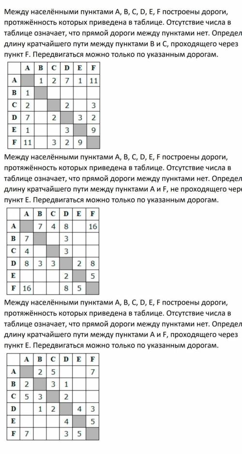 ,напишите сразу ответ путей буками (например,AEFD) и чему равен путь,хочу сверить ответы.