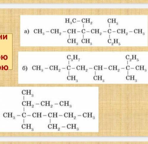 Потрібно назвати алкани за систематичною номенклатурою