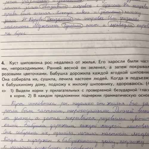 1) выдели корни у прилагательных с проверяемой безударной гласной 2) в каждом предложении подчеркни