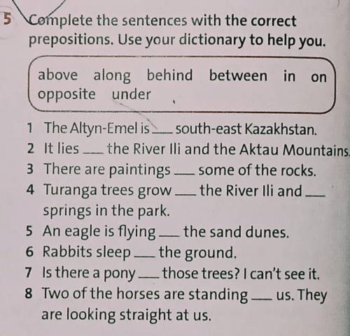 Complete the sentences with the correct prepositions. Use your dictionary to help you.