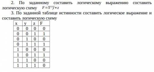 Вопросы. 2.По заданному составить логическому выражению составить логическую схему.3. По заданной та