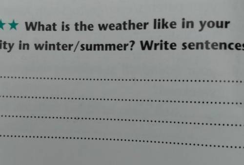 What's is the weather like in your city in winter/summer? Write sentence