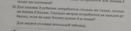 Реши задачу. Для пошива 3 рубашек потребуется столько же ткани, сколько на пошив 2 блузок. Сколько м