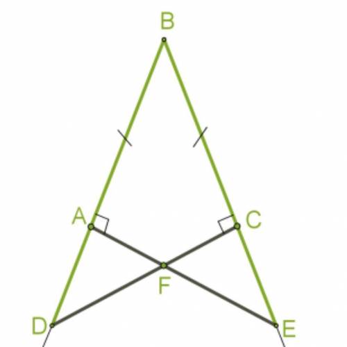 На сторонах угла ∡ точки и находятся на равных расстояниях от вершины угла =. Через эти точки к стор