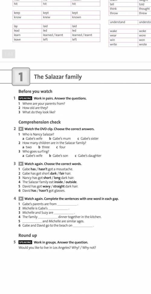 Задания 5 класс The salazar family