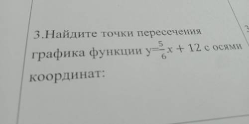 3 3.Найдите точки пересечения графика функции y=x + 12 с осями координат: