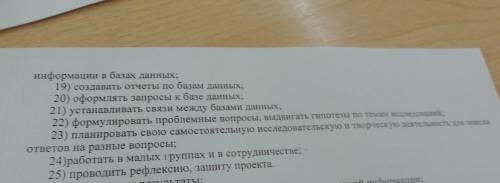 Информации в базах данных; 19) создавать отчеты по базам данных; 20) оформлять запросы к базе данных