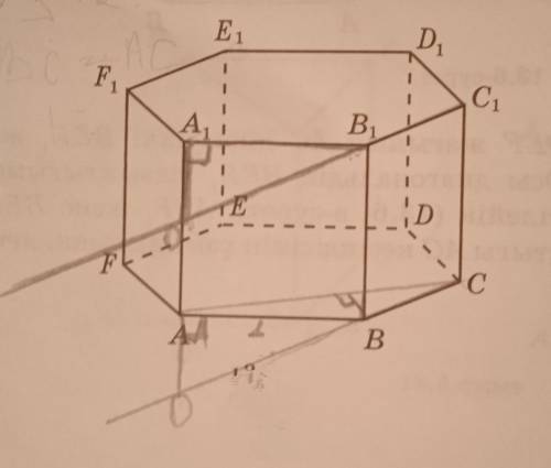 ABCDEFA, B1, C1, D1, E1, F1, все стороны правой шестиугольной призмы равны 1 (рисунок). AА1, найдите