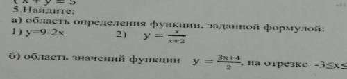 Найдите а) определения функции, заданной формулой