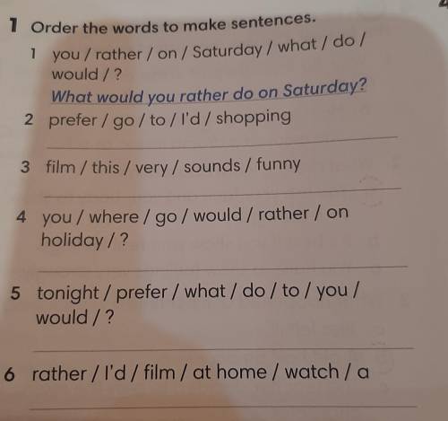 Order the words to make sentences (ребята !)