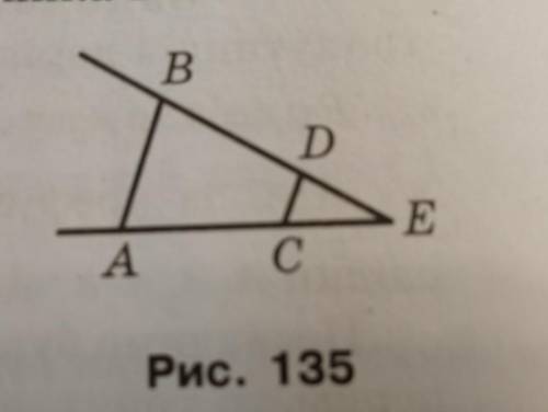 . На рисунку 135 AB || CD. Знайдіть на цьо- му рисунку подібні трикутники. Запишіть пропорції, які п