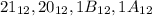 21_{12}, 20_{12}, 1B_{12}, 1A_{12}