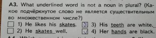 Какое подчеркнутое слово не является существительным во множественном числе?