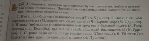 спишите, вставляя пропущенные буквы, расскрывая скобки и расстааляя знаки препинания. Подчеркните по