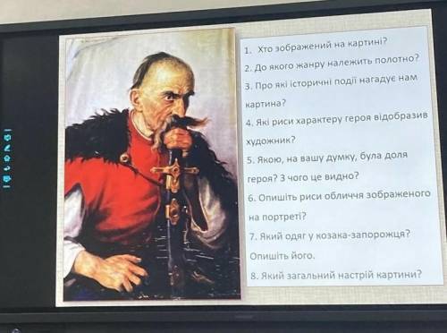 твір-опис людини 1. Хто зображений на картині? 2 до якого жанру належить полотно? 3. Про як історичн