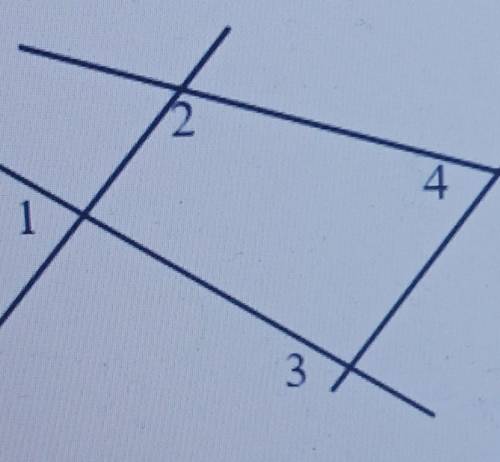 На рисунке 2 = 4 = 90°, 1 = 97°. Найдите угол З.