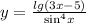 y = \frac{lg(3x - 5)}{ { \sin }^{4}x }