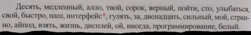 Выпишите слова в таблицу. Какие слова вы не смогли выписать? аргументируйте свой выбор.Существительн