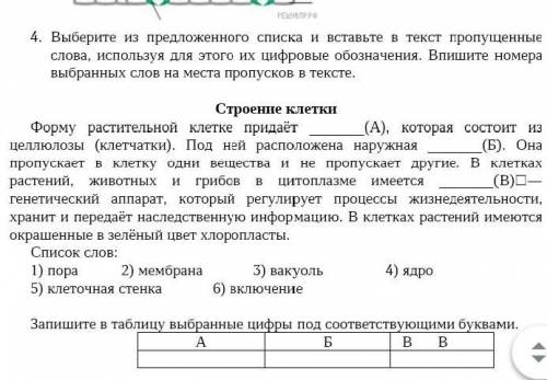 Выберите из предложенного списка и вставьте в текст пропущенные слова, используя для этого их цифров