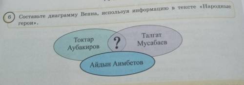 Составьте диаграмму Венна, используя информацию в тексте «Народные герои». Токтар Аубакиров ? Талгат