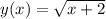 y(x) = \sqrt{x + 2}