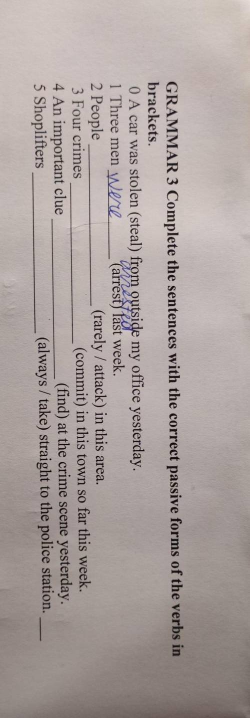 GRAMMAR 3 Complete the sentences with the correct passive forms of the verbs in brackets.