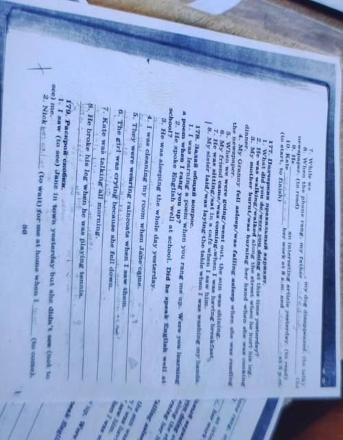 7. While we my dag dianppenred. (to talk) 8. When the phone rang. my fnelor the TIewspaper. (to read