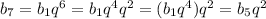 b_7=b_1q^6=b_1q^4q^2=(b_1q^4)q^2=b_5q^2