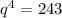 q^4=243