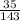 \frac{35}{143}