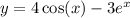 y = 4 \cos(x) - 3 {e}^{x}