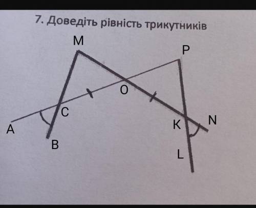 7. Доведіть рівність трикутників !