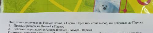 Пьер хочет вернуться из Ниамей домой, в Париж. Перед ним стоит выбор как добраться до Парижа