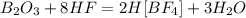 B_2O_3+8HF=2H[BF_4]+3H_2O