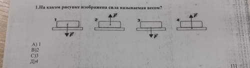 на каком рисунке изображена сила называемая весом А)1 В)2 С)3 Д умоляю Это соч