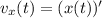 v_{x}(t) = (x(t))'