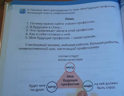 6. Напиши текст-рассуждение по теме «Моя будущая реtѕ План. 3 Используй план и словосочетания.. 1. П