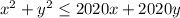 x^{2} +y^2\leq 2020x+2020y