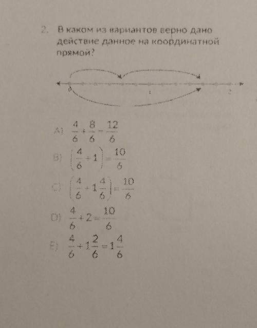 В каком из вариантов верно дана действие данное на координатной прямом?