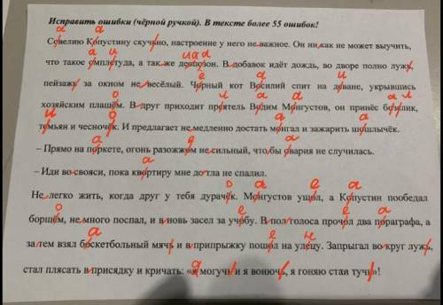 Решите задание по русскому, найти ошибки, всего 55