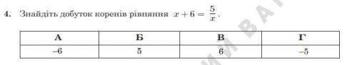 Знайти добуток коренів рівняння х+6=5/x