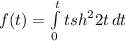 f(t)=\int\limits^t_0 {tsh^22t} \, dt