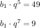 b_{1}\cdot q^{5}=49b_{1}\cdot q^{7}=9