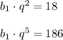 b_{1}\cdot q^{2}=18b_{1}\cdot q^{5}=186