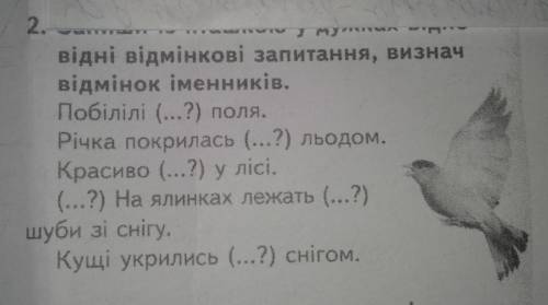 Завдання №2Запиши у дужках відповідні відмінкові запитання, визнач відмінок іменників. ІВ➕✴️