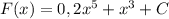 F(x)=0,2x^5+x^3+C