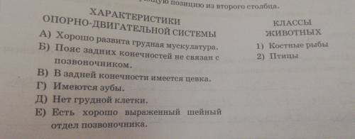 установите соответствие между характеристиками опорно - двигательной системы и их классами:к каждой