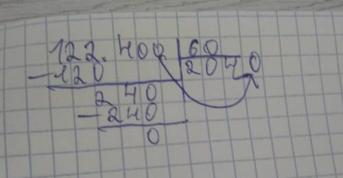 Объясните как поделить 122400 на 60. получается 2040, но откуда 0 после 2?